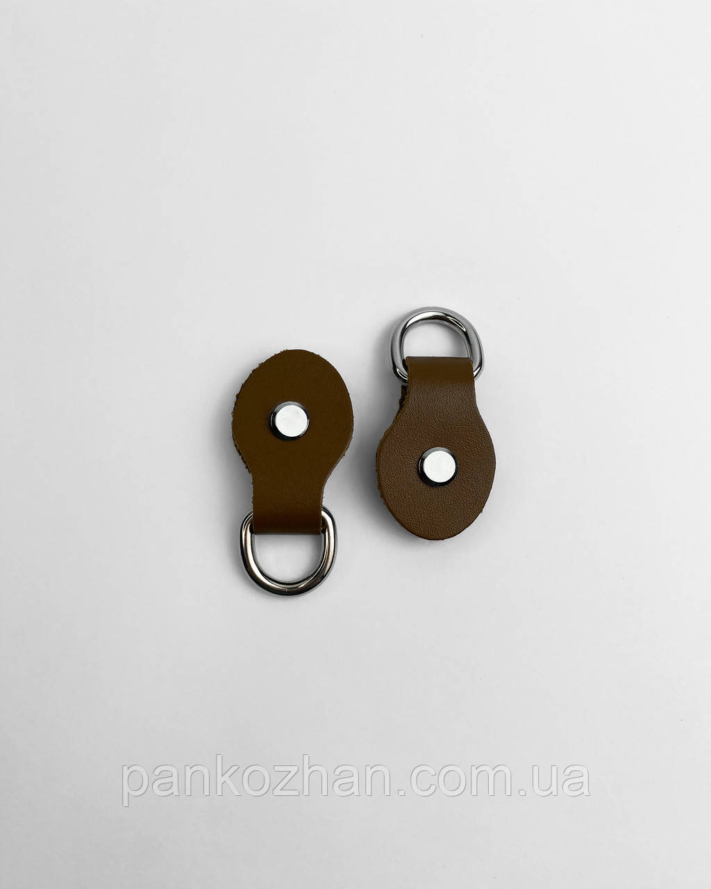 Шльовки для сумки, на гвинті закруглені, натуральна шкіра, 4,5х3см, фото 1