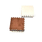 Килимок-пазл Supretto плюшевий бежевий з коричневим, 30х30 см 10 шт. (8422), фото 2