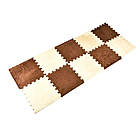 Килимок-пазл Supretto плюшевий бежевий з коричневим, 30х30 см 10 шт. (8422), фото 4