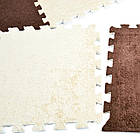 Килимок-пазл Supretto плюшевий бежевий з коричневим, 30х30 см 10 шт. (8422), фото 6