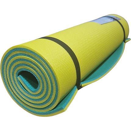 Килимок туристичний, двошаровий похідний каремат 1800х600х10мм, Туреччина, жовтий/бірюзовий, фото 1