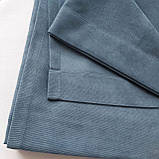 Комплект штори на тасьмі 2 шт 300х250 мікровелюр Сіро-синій, тюль вуаль 400х250 Білий, фото 4