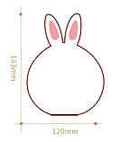 Дитячий нічник RGB Силіконовий Кролик Rabbit Silicone Зайчик з вушками, фото 9