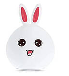 Дитячий нічник RGB Силіконовий Кролик Rabbit Silicone Зайчик з вушками, фото 8