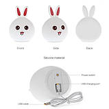 Дитячий нічник RGB Силіконовий Кролик Rabbit Silicone Зайчик з вушками, фото 9