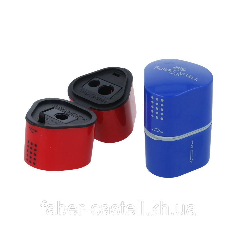 Точило Faber-Castell TRIO Grip 2001 на 3 отвори з контейнерами, 183801
