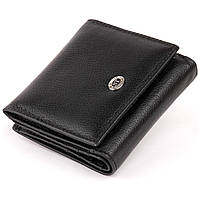 Компактный женский кошелек ST Leather Черный кошелек Toyvoo Компактний гаманець жіночий ST Leather Чорний