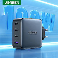 Зарядное устройство Ugreen Nexode 100W GaN 3×USB-C + 1×USB-A / Быстрая зарядка QC4+ / PD3.0 / SCP / FCP / AFC