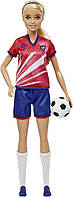 Лялька Барбі футболіст у червоній формі Barbie Soccer Doll HCN17