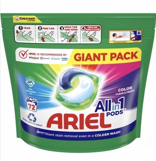 Капсули для прання Ariel Pods All-in-1 Color 72 шт