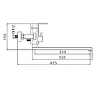 Змішувач для ванни з неіржавкої сталі SUS304 Frap F22805 довгий вилив матовий сатин, фото 5