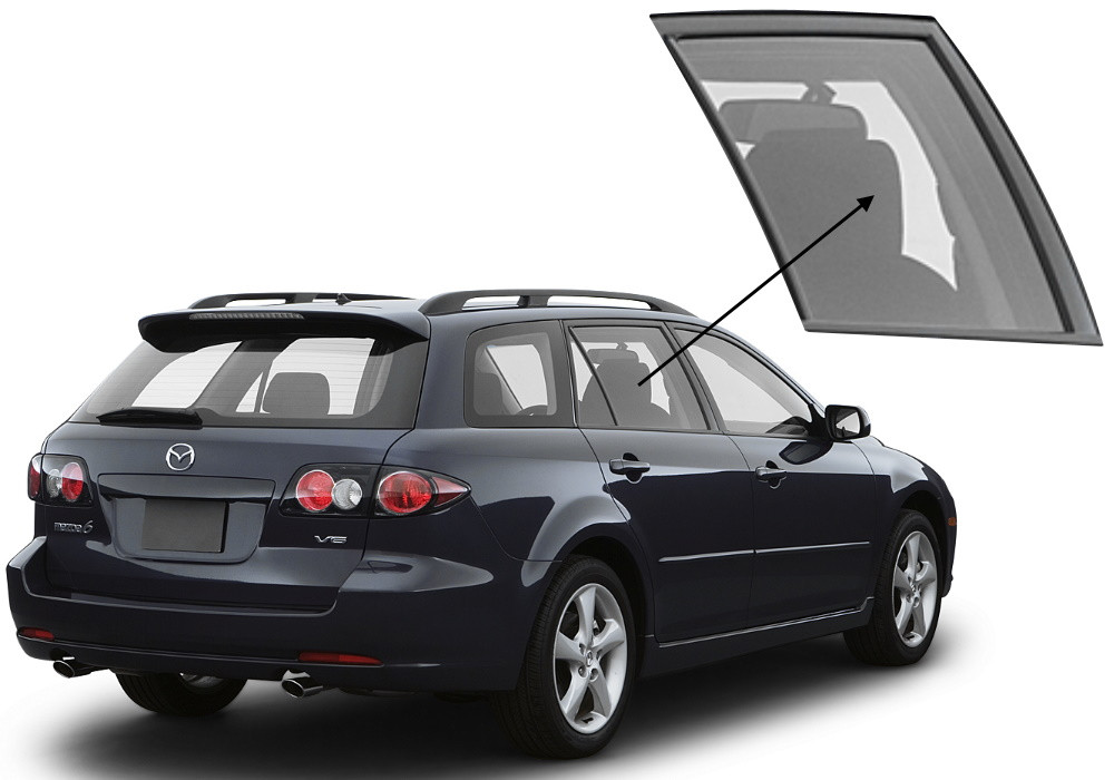 Бічне скло Mazda 6 2002-2008 задніх дверей праве, фото 1