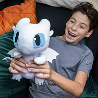 Интерактивная игрушка Dragons DreamWorks Squeeze & Growl Lightfury Plush with Sounds Как приручить дракона