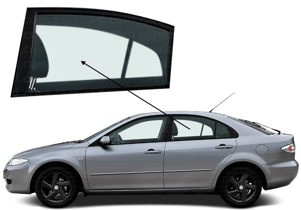 Бічне скло Mazda 6 2002-2008 НВ задніх дверей ліве, фото 1