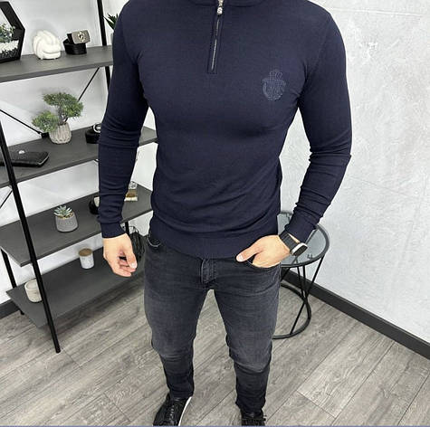 Светр чоловічий тонкий Billionaire на змійці під горло, брендовий чоловічий джемпер гольф Білліонер, фото 1