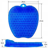 Килимок-скрабер силіконовий Ayantara з присосками для очищення та масажу ніг синій, фото 2