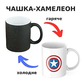 Чашка-хамелеон з принтом 330 мл Щит Капітана Америки