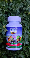 MagKidz, Animal Parade, жувальні таблетки з магнієм для дітей, вишня, 90 таблеток у формі тварин