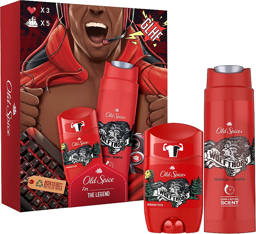 Подарунковий набір Old Spice Wolfthorn (Дезодорант-стік + Гель для душу 3в1)