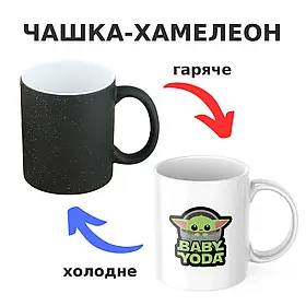 Чашка-хамелеон з принтом 330 мл Baby Yoda