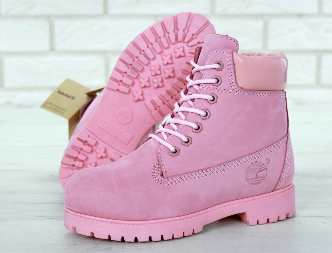 Зимові Жііночі Черевики Timberland Winter Pink (Хутро) 39