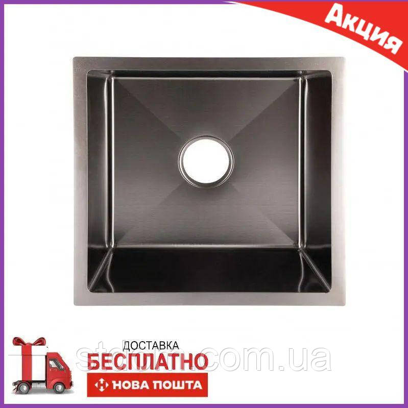 Чорна кухонна мийка з неіржавкої сталі Lidz H4745B 47x45 см неіржавка мийка