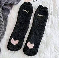 Носки женские теплые махровые плюшевый мишка Socks Черные 35-39