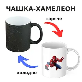 Чашка-хамелеон з принтом 330 мл Людина-павук
