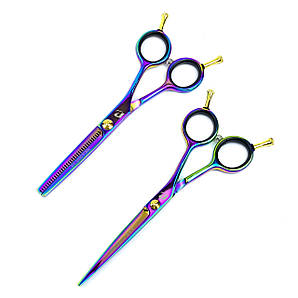 Набір перукарських ножиць PROline 5,5'' PL105-nabir Rainbow (3 клас)