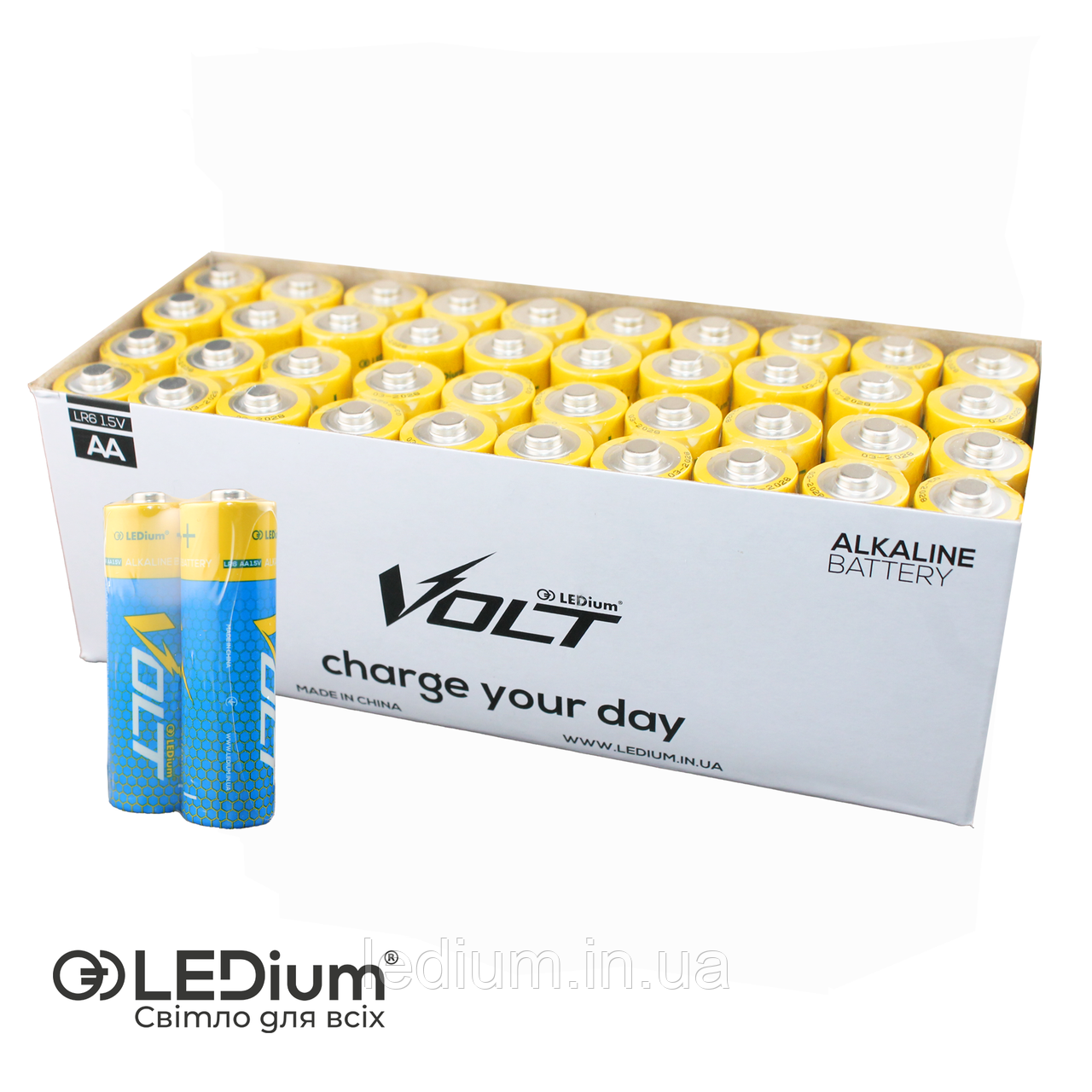Батарейка лужна LR6(AA) LEDium VOLT