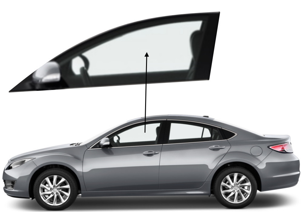 Бічне скло Mazda 6 2008-2012 передніх дверей ліве, фото 1
