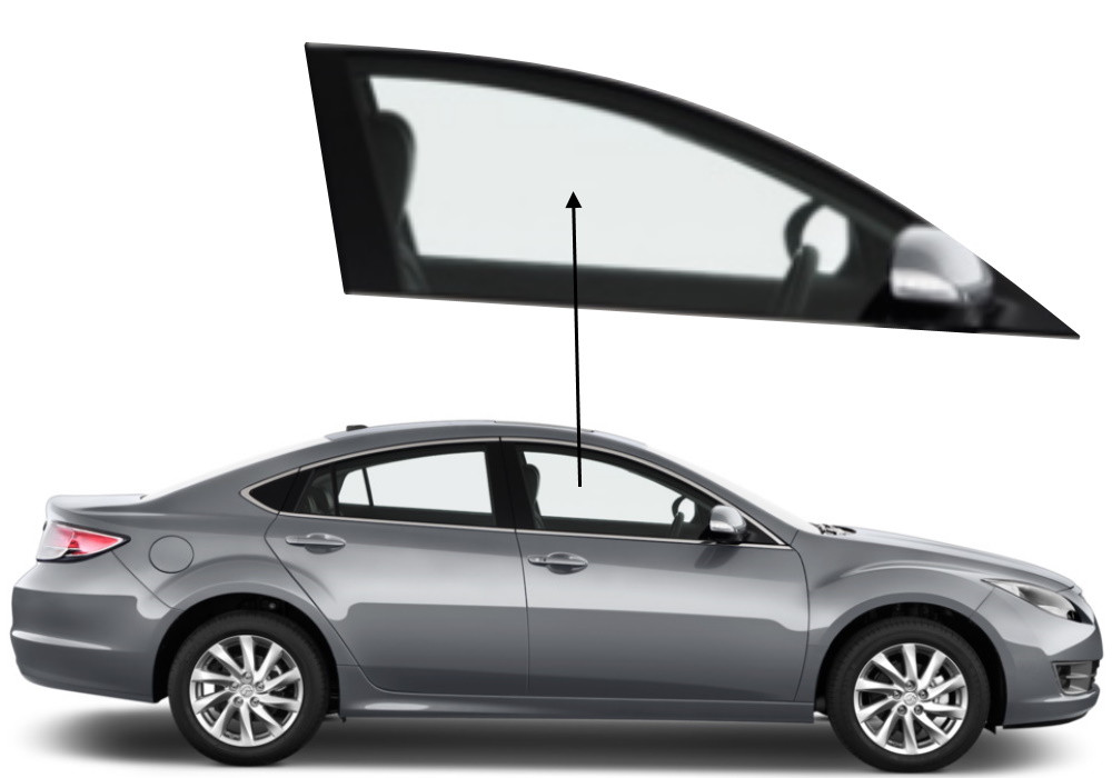 Бічне скло Mazda 6 2008-2012 передніх дверей праве, фото 1