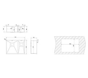 Кухонна мийка Teka SQUARE 340/400 & 180/400 - сатинована - сталь - вбудована, фото 2