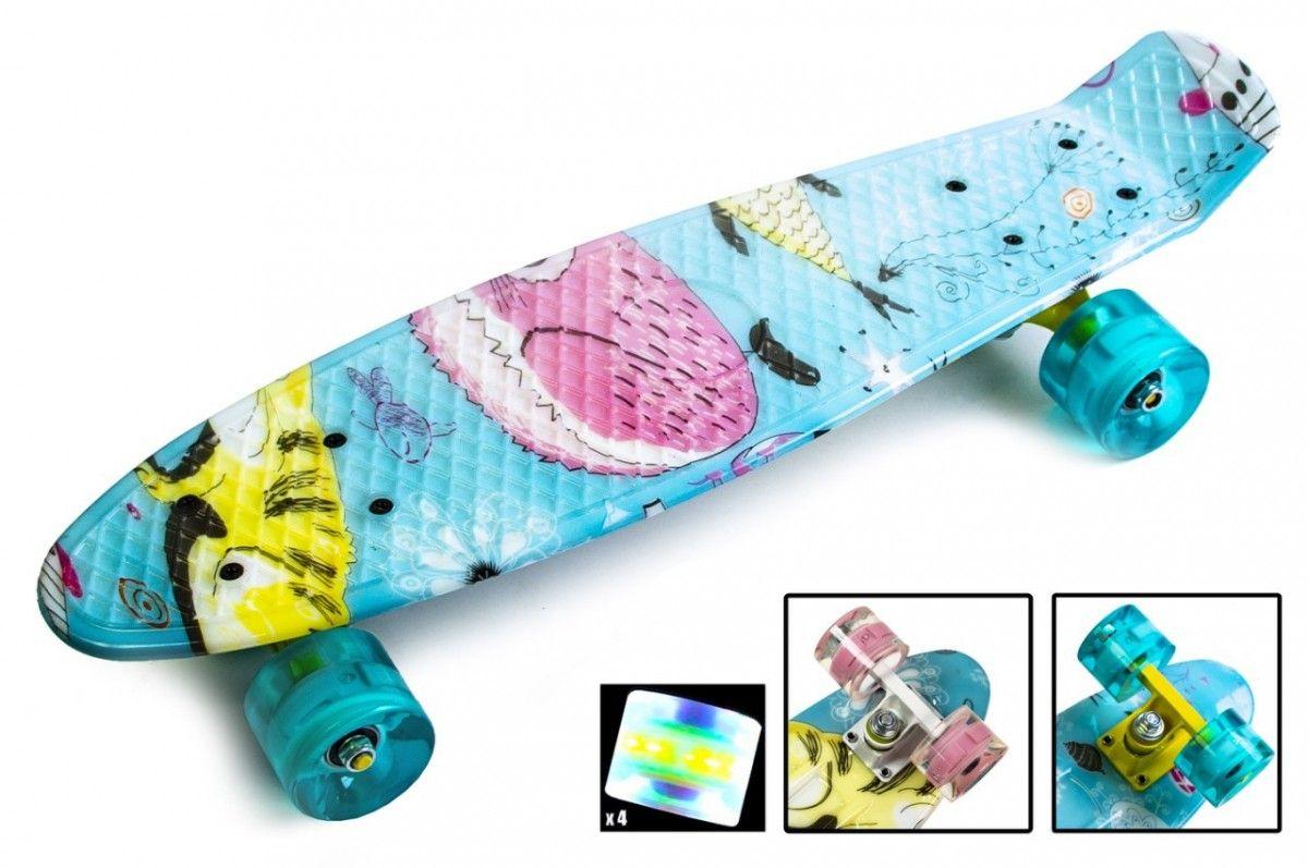 Penny Board "Cool Cat", світяться колеса