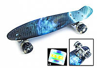 Penny Board "Galaxy" Светящиеся колеса.