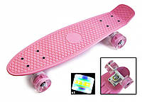 Penny Board "Pastel Series" Нежно-розовый цвет. Светящиеся колеса
