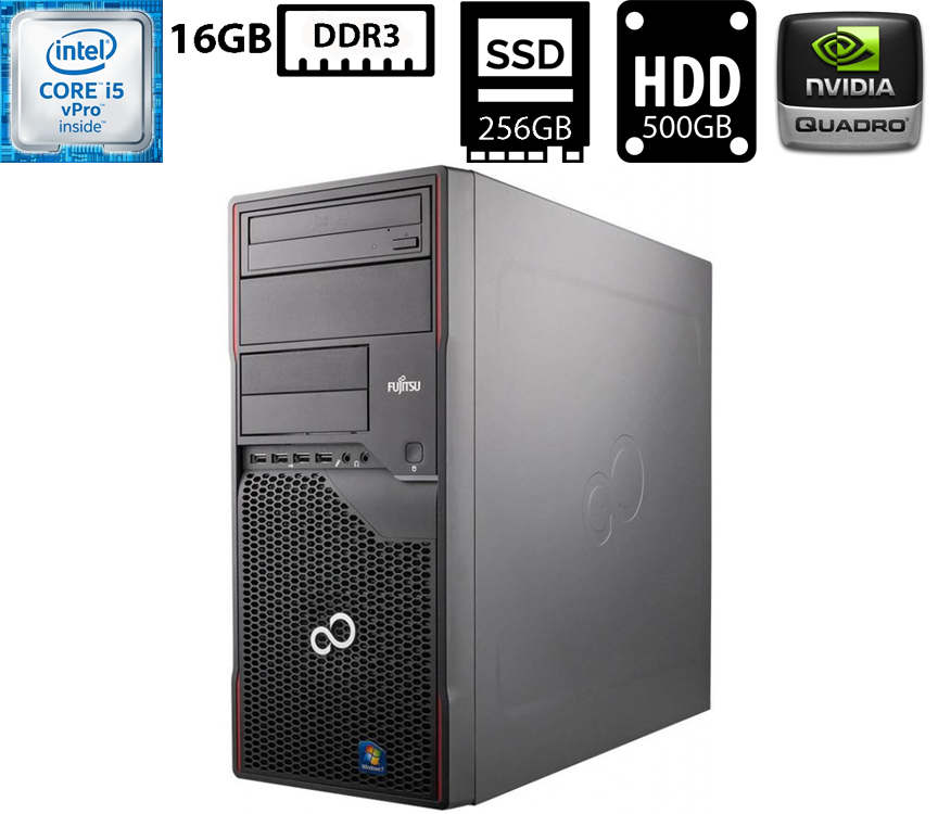 Комп'ютер Fujitsu Esprimo P710 E85+/Core i5-3470 3.20GHz/16GB DDR3/SSD 256GB+HDD 500GB/NVIDIA Quadro K600 1GB Б/В