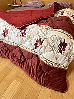 Одеяло зимнее велюровое двусторонее евроразмер Одеяло стеганное 195х215 Теплое одеяло от Лери Макс
