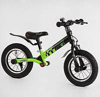 Велобег Corso "Skip Jack" 95112 (1), надувные колеса 12", черно-зеленый