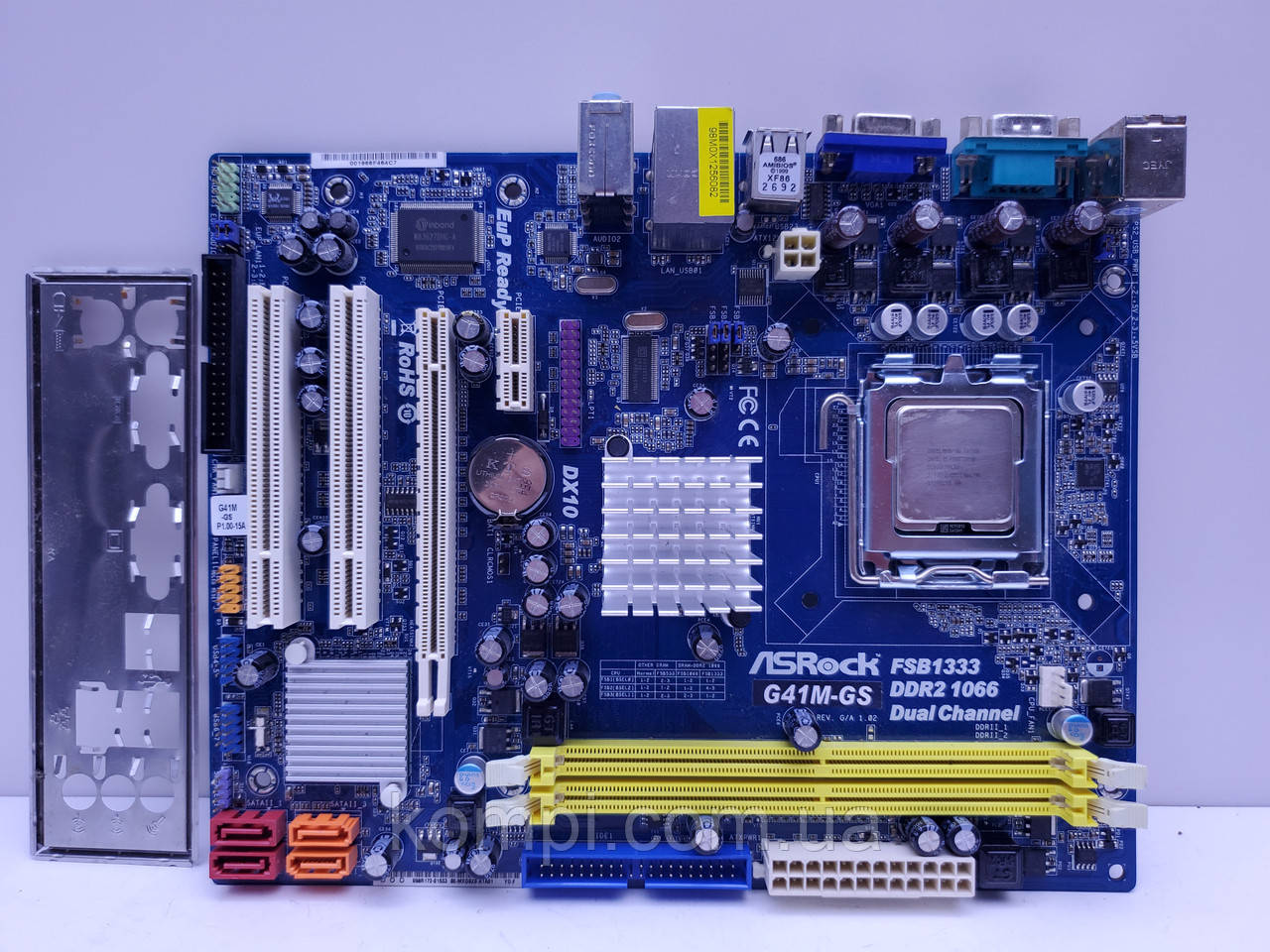 Материнська плата s775 ASROCK G41M-GS (Socket 775,DDR2,+E6500,б/у)