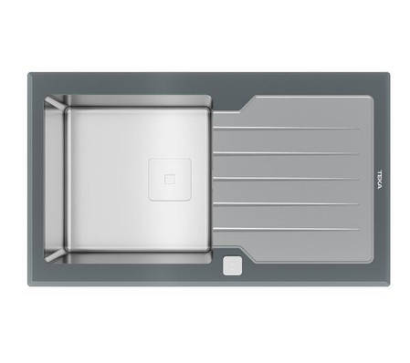 Кухонна мийка Teka Diamond RS15 1B 1D 86 REV - сталь/скло, фото 1