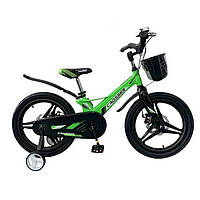 Детский двухколесный велосипед Crosser HUNTER Premium 14, магниевая рама, литые диски 14 дюймов, Зеленый