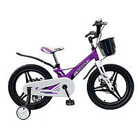 Детский двухколесный велосипед Crosser HUNTER Premium 18, магниевая рама, литые диски 18 дюймов, Фиолетовый