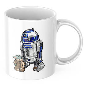 Чашка з принтом 330 мл Йода та R2D2