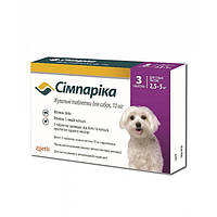 СИМПАРИКА таблетки от блох и клещей для собак весом от 2,5 до 5 кг, 10 мг