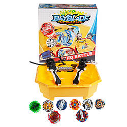 Набір в подарунковій коробці Beyblade Mega Set Арена + Бейблейди 8 штук + 2 пускові пристрої