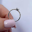 Каблучка в сріблі з круглими дрібними фіанітами білого кольору Сяюча коса, фото 4