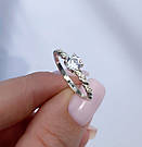 Каблучка в сріблі з круглими дрібними фіанітами білого кольору Сяюча коса, фото 5