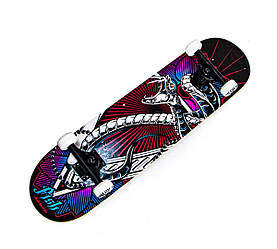 Скейтборд дерев'яний Fish Skateboard Snake із малюнком, з посиленою підвіскою