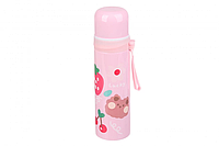 Термос детский 350 мл с крышкой-чашкой "Мишка" розовый 6.5 х 20.5 см